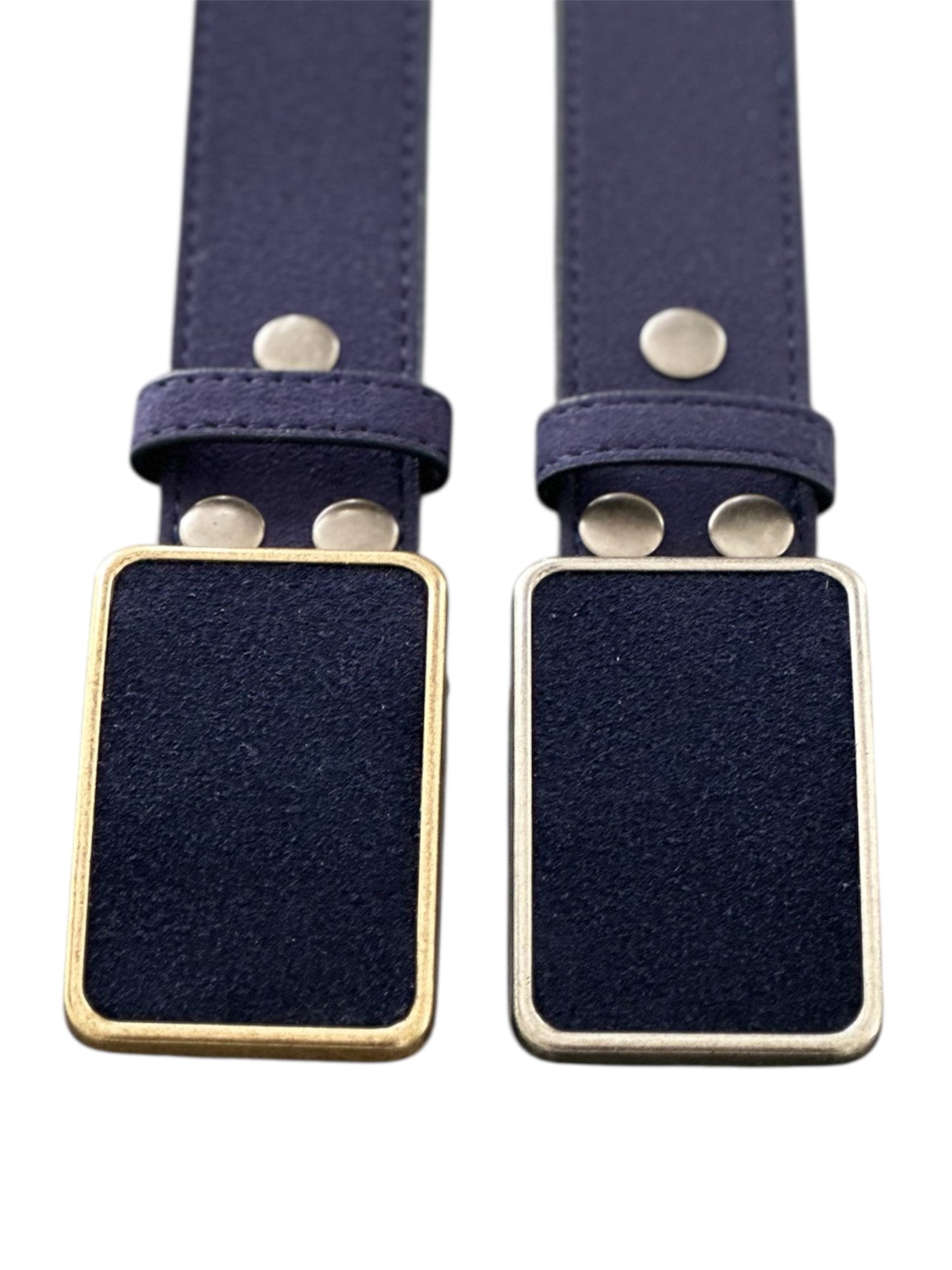 Dark Blue Suede Belt Buckle