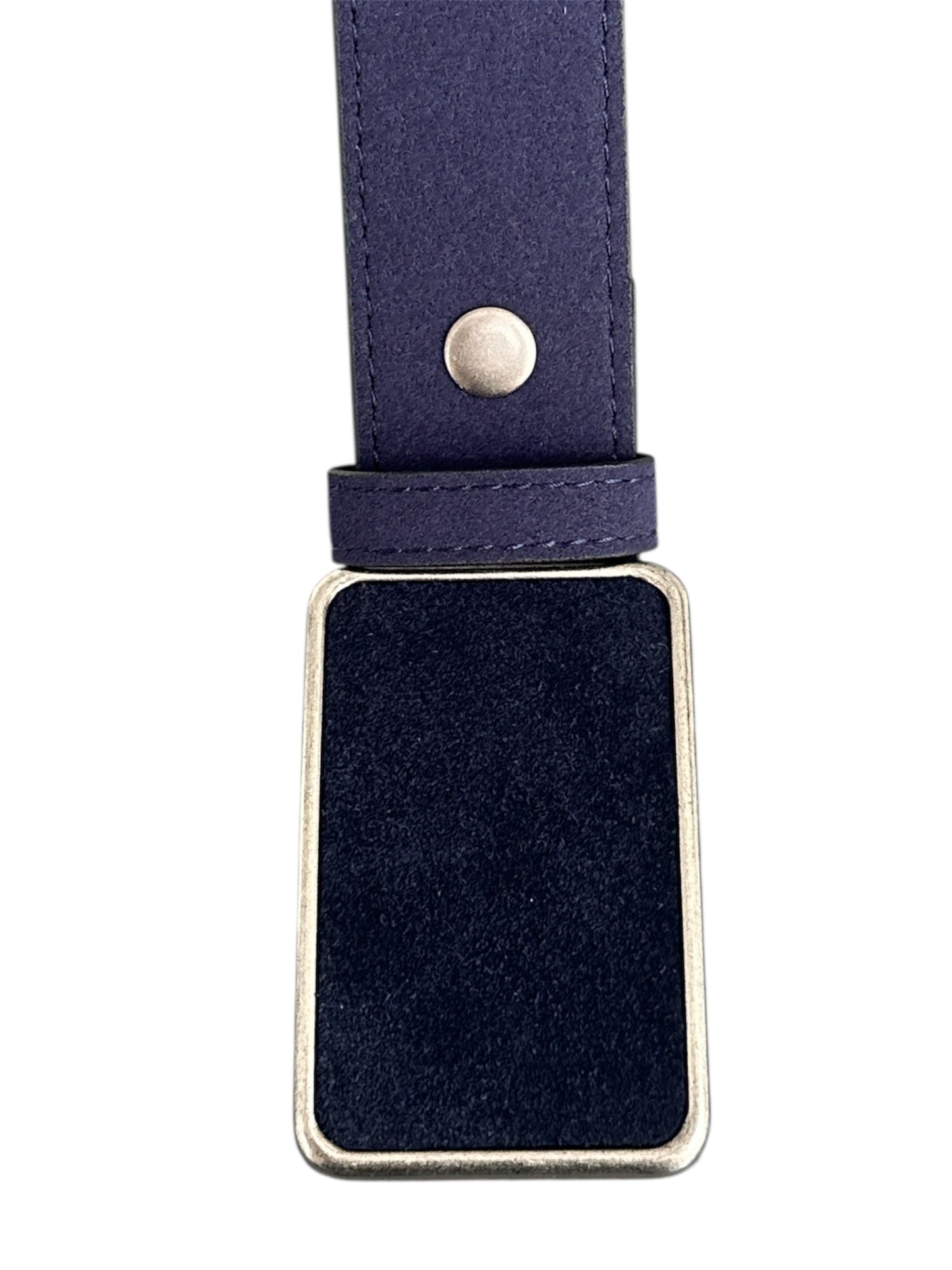 Dark Blue Suede Belt Buckle