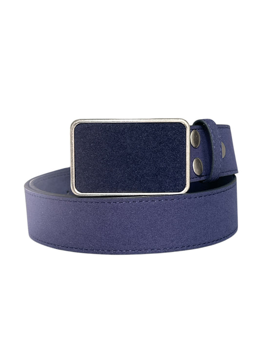 Dark Blue Suede Belt Buckle