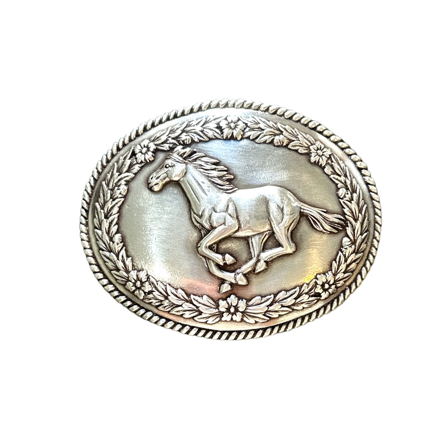 Horse Engraved Western Belt Buckle
