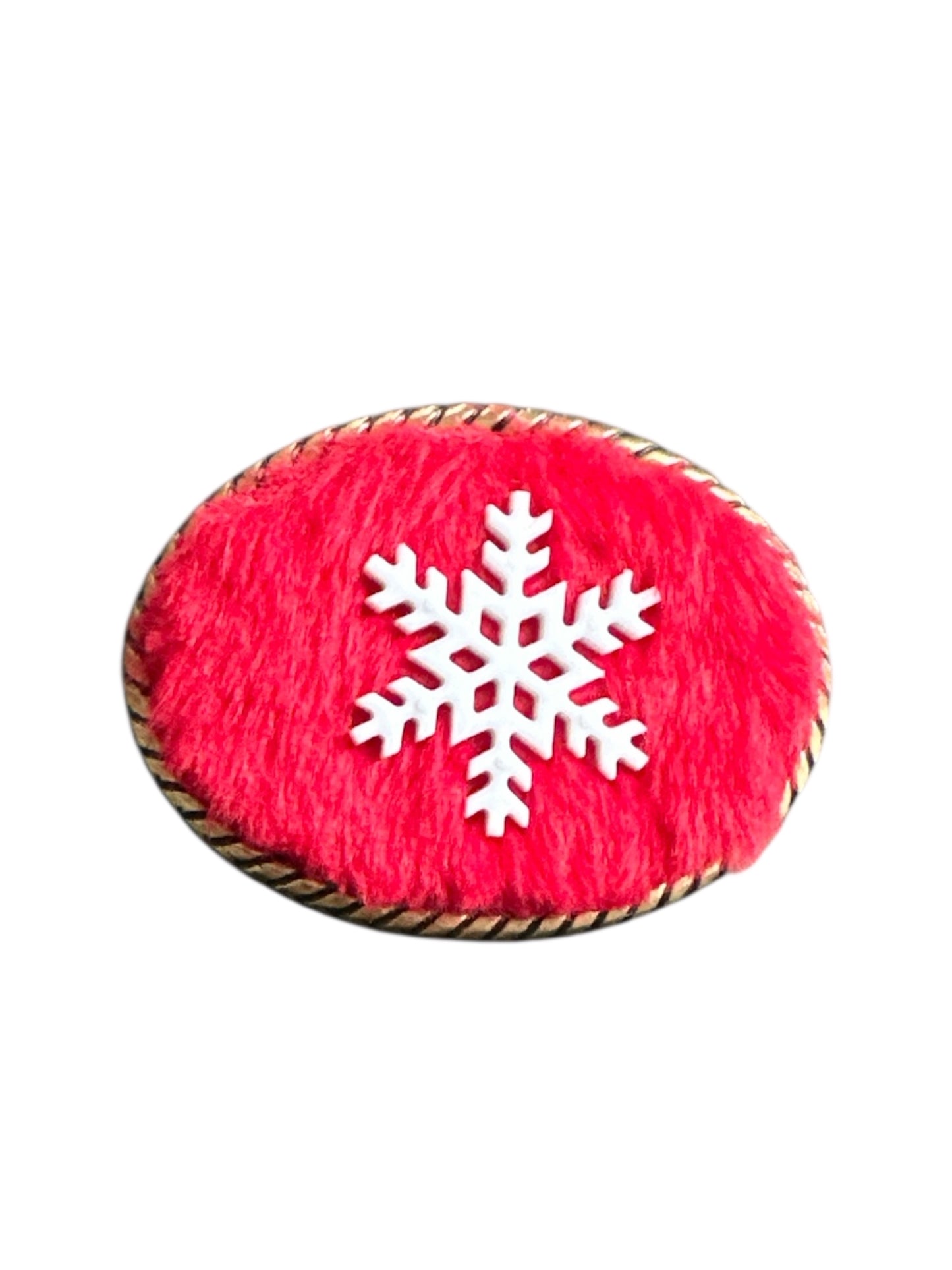 Snowflake Christmas Stocking Belt Buckle