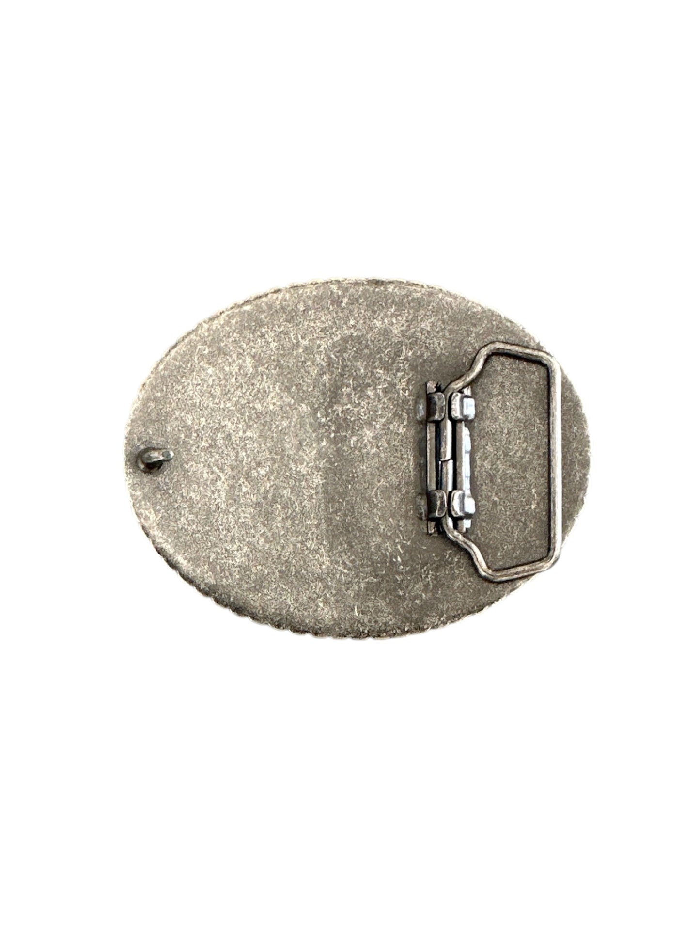 Black and White Hair on Hide Oval Rope Belt Buckle