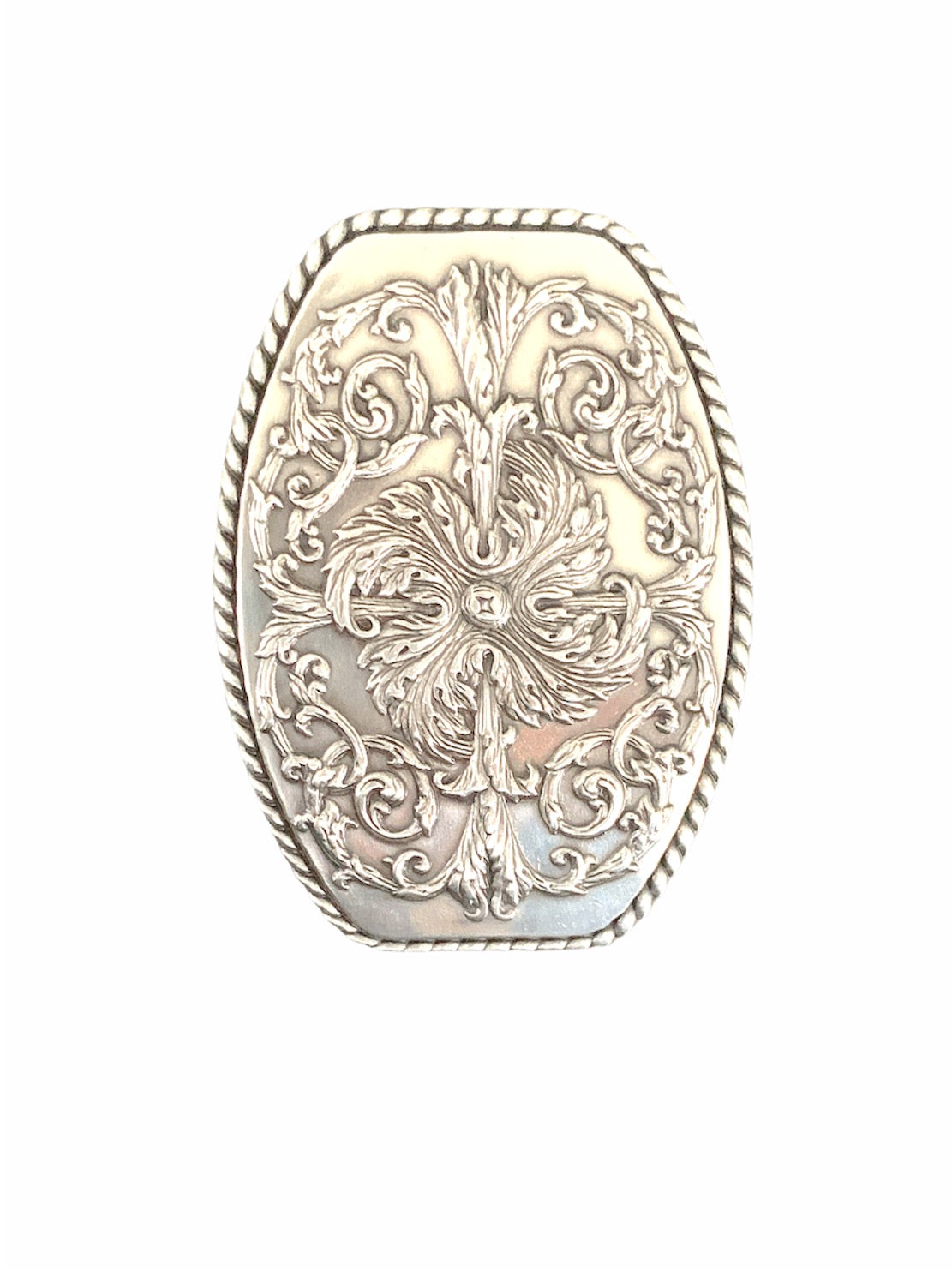 Engraved Filigree Western Belt Buckle