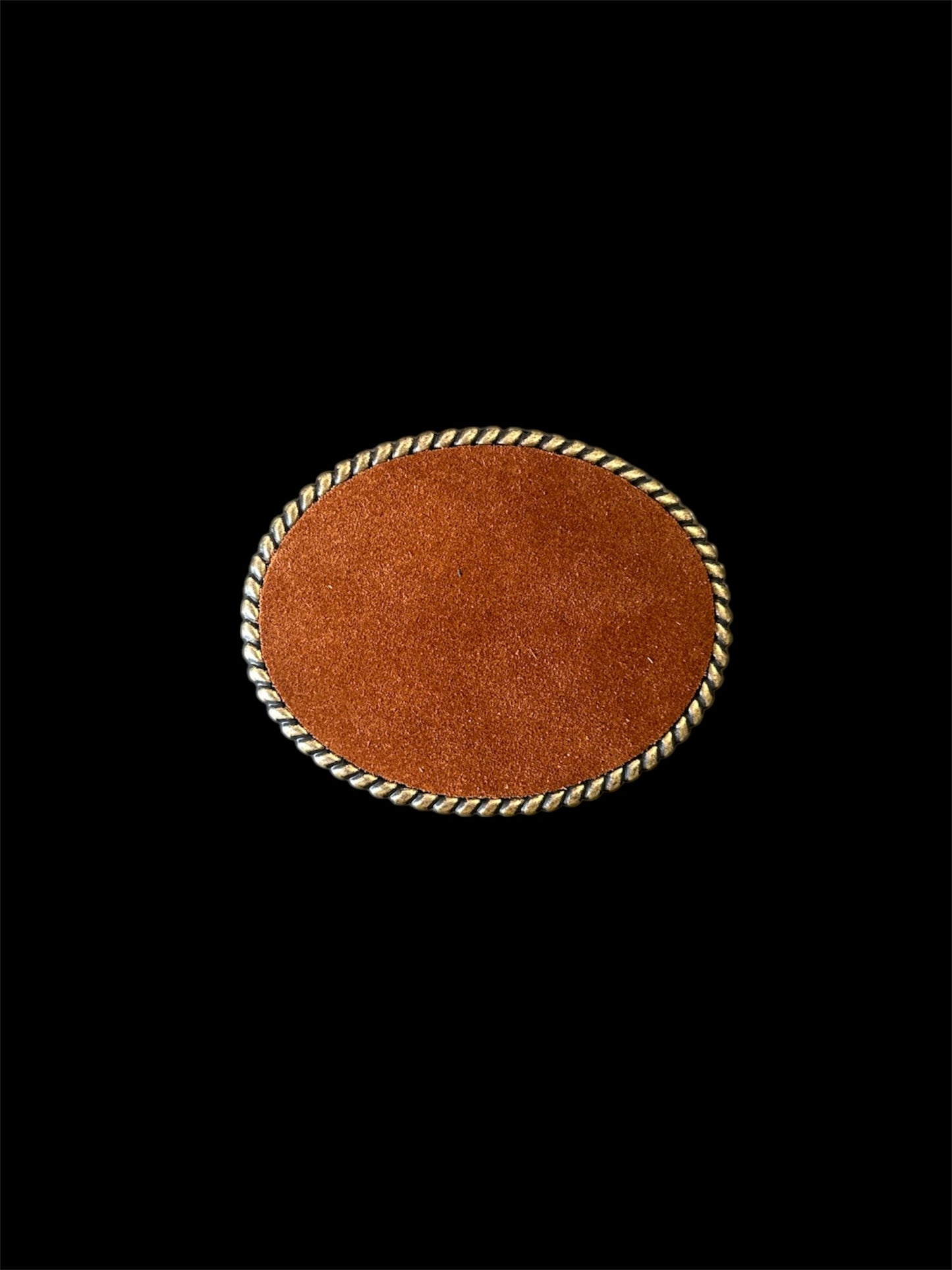 Cognac Brown Suede Larger Belt Buckle