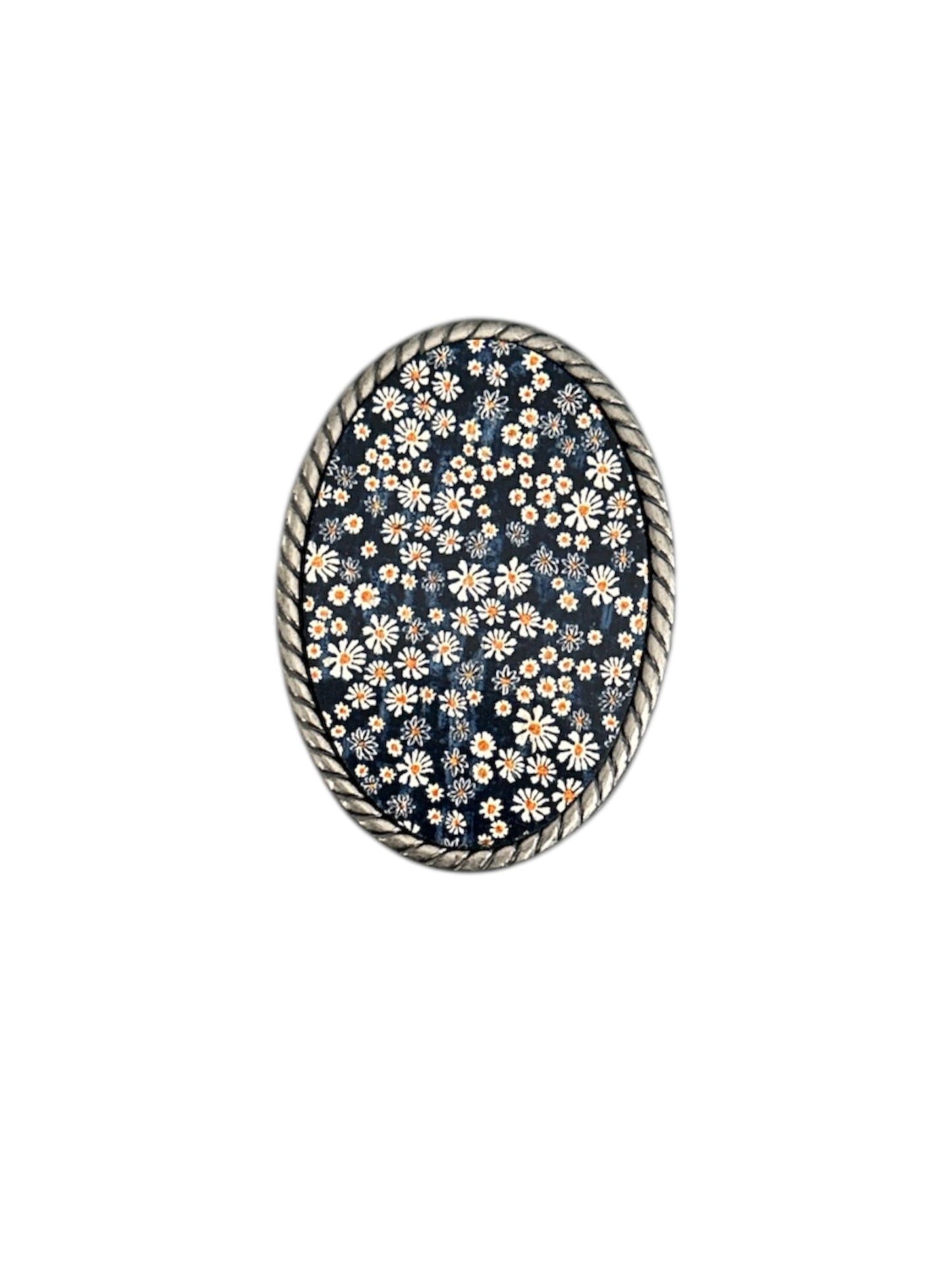 Daisy Cork Belt Buckle in Navy Blue