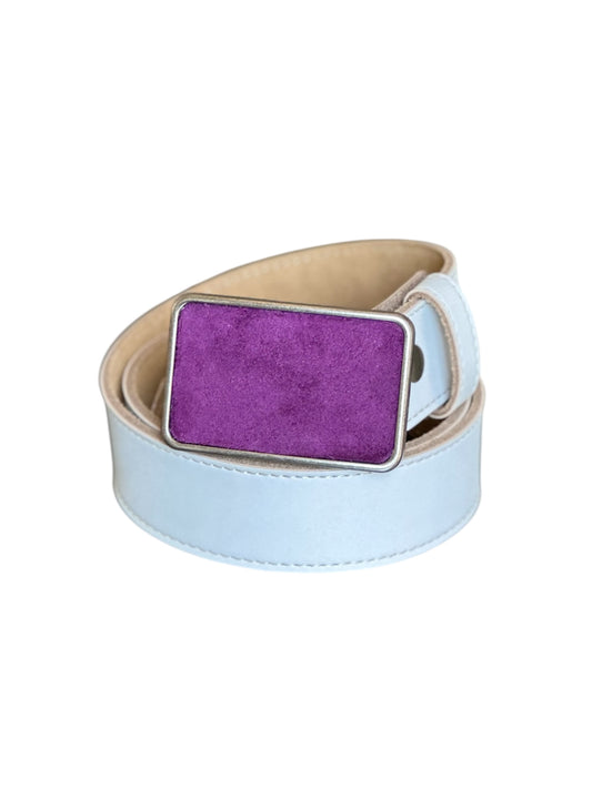 Purple Suede Rectangular Belt Buckle