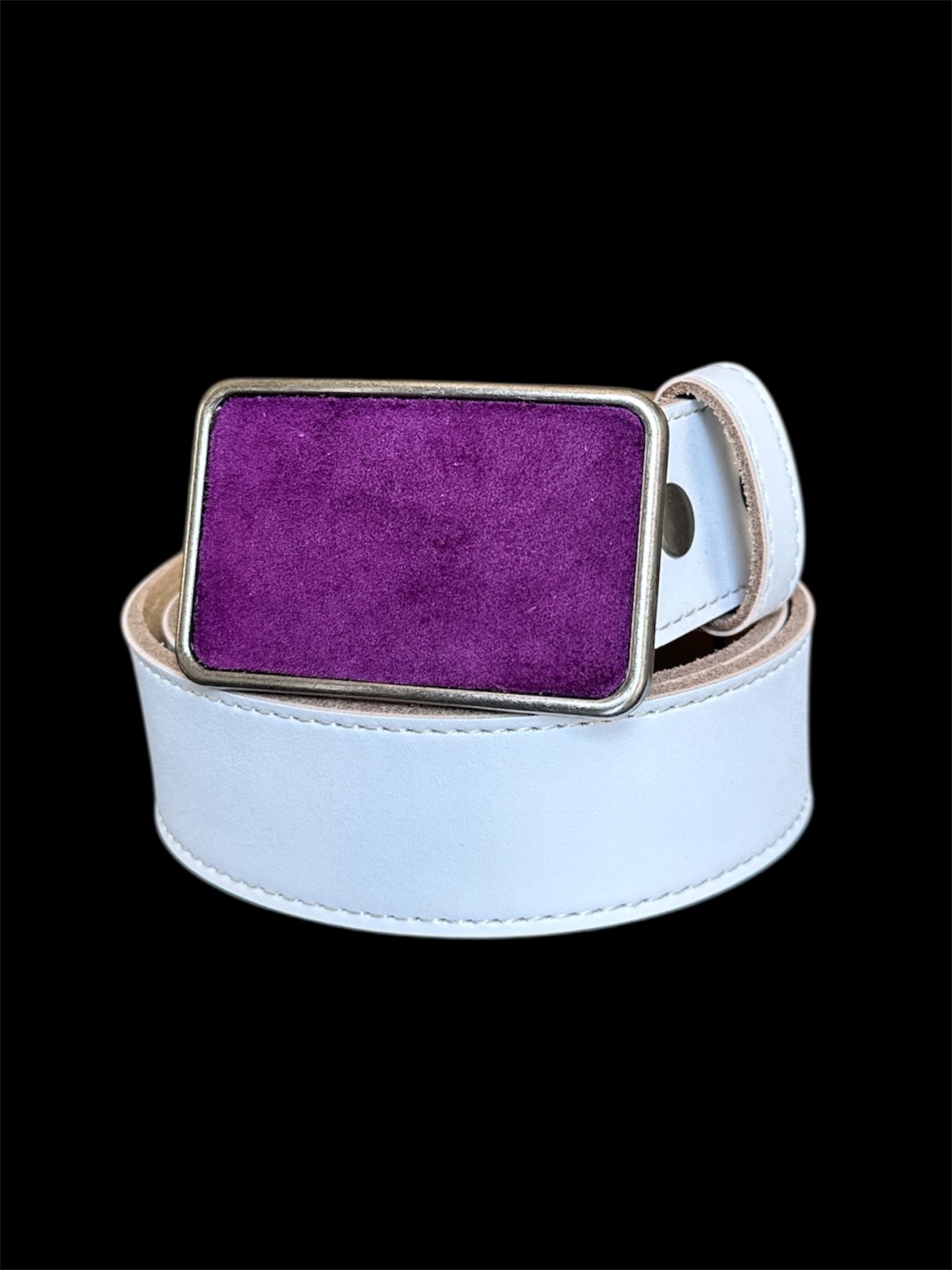 Purple Suede Rectangular Belt Buckle