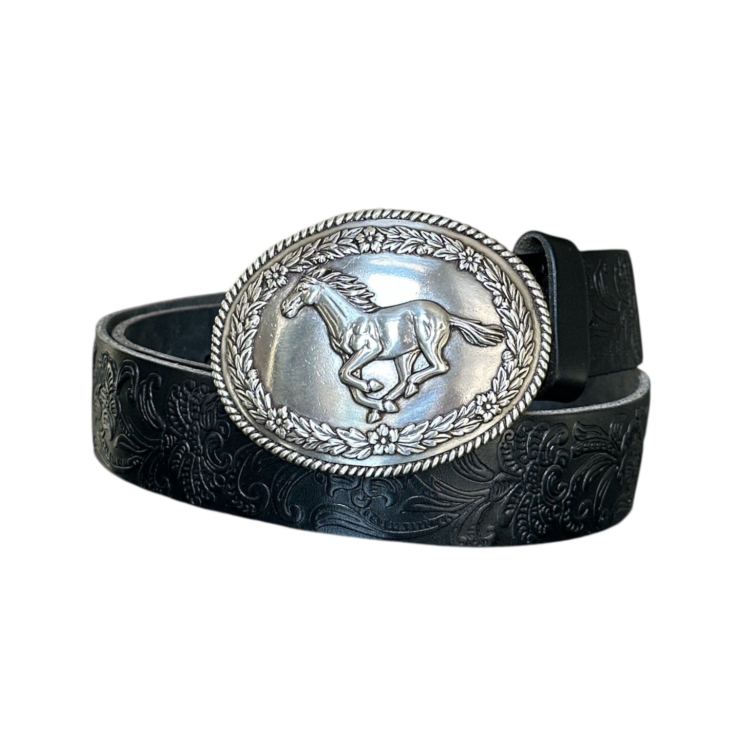 Horse Engraved Western Belt Buckle