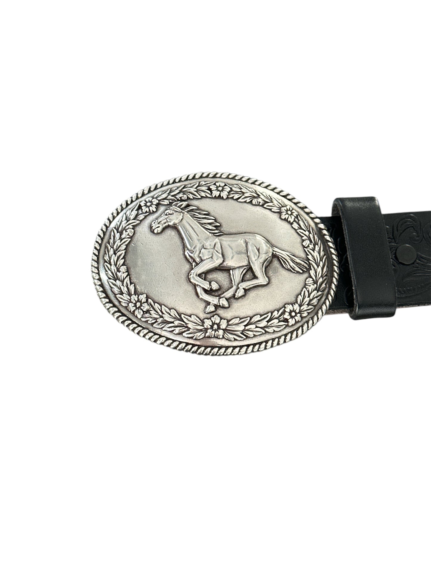 Horse Engraved Western Belt Buckle