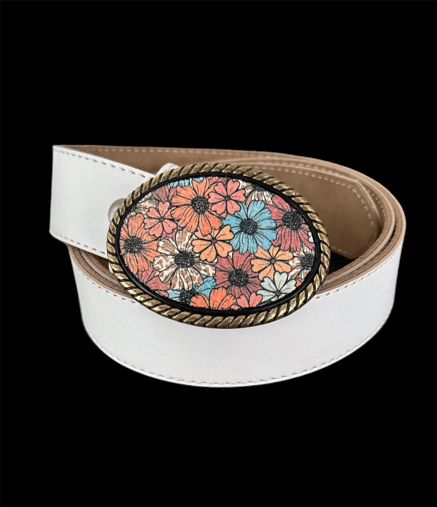 Flower Leather Belt Buckle