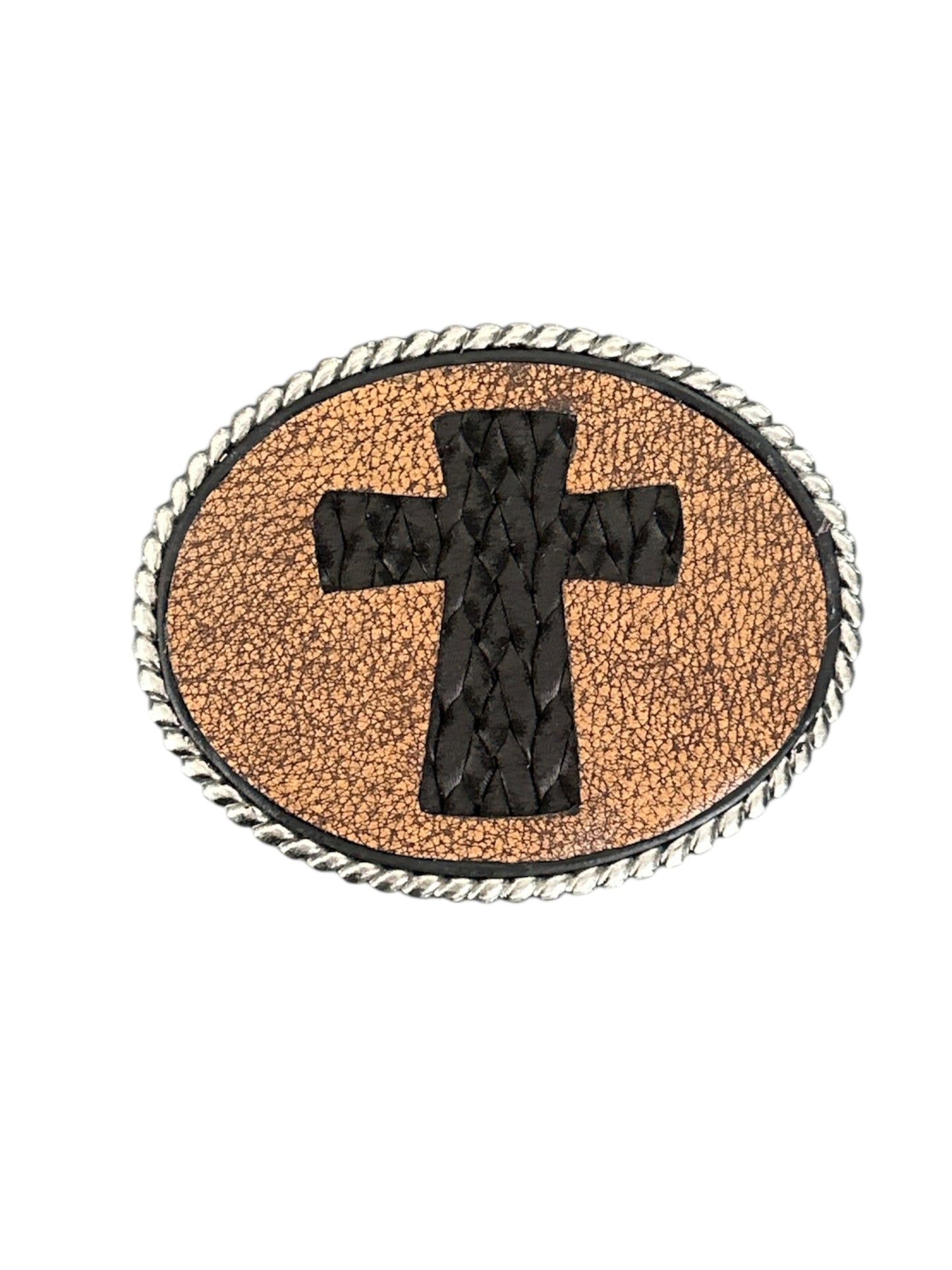 Cross Leather Belt Buckle
