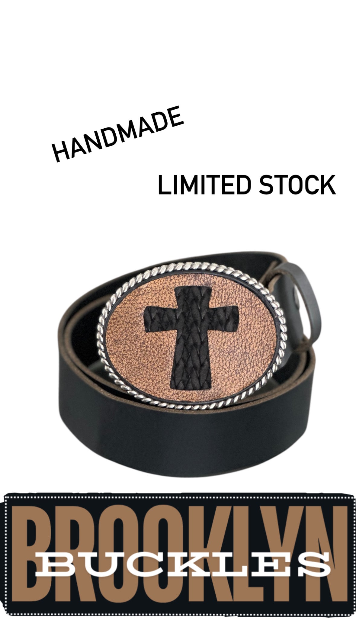 Cross Leather Belt Buckle