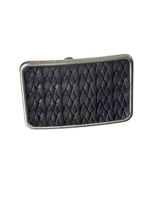 Black Suede Braided Rectangular Belt Buckle
