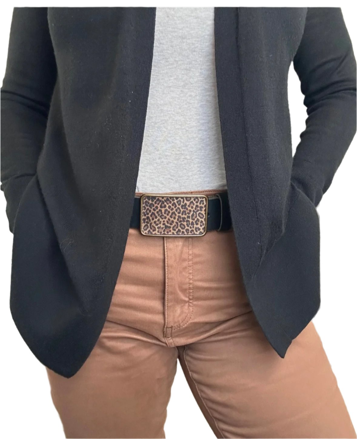 Cheetah Leather Belt Buckle