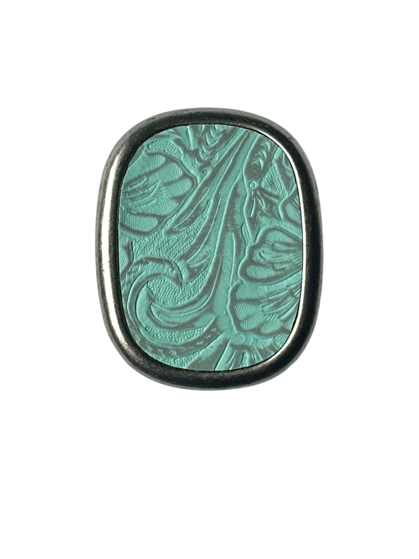 Western Turquoise Leather Belt Buckle