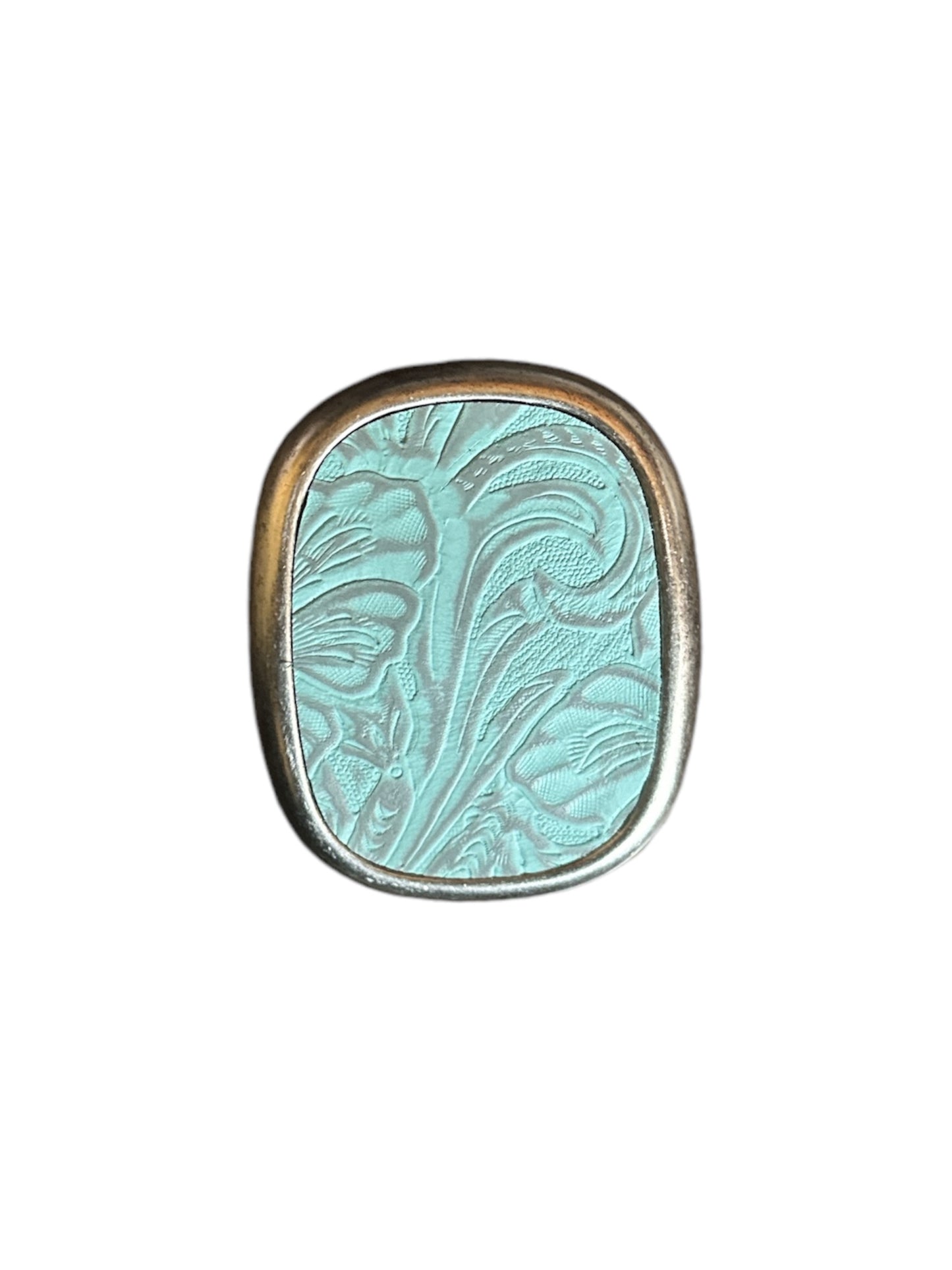 Western Turquoise Leather Belt Buckle