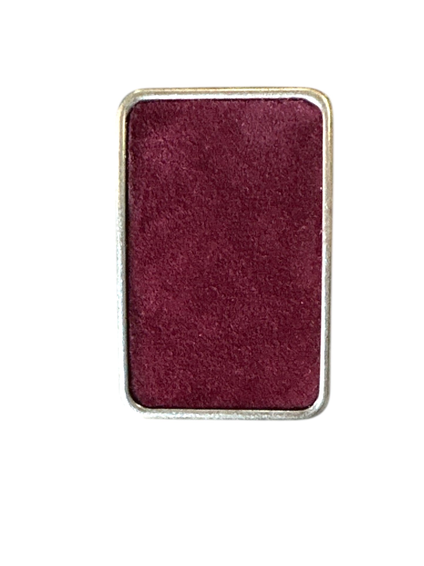 Burgundy Suede Rectangular Belt Buckle - Antique Silver or Antique Brass