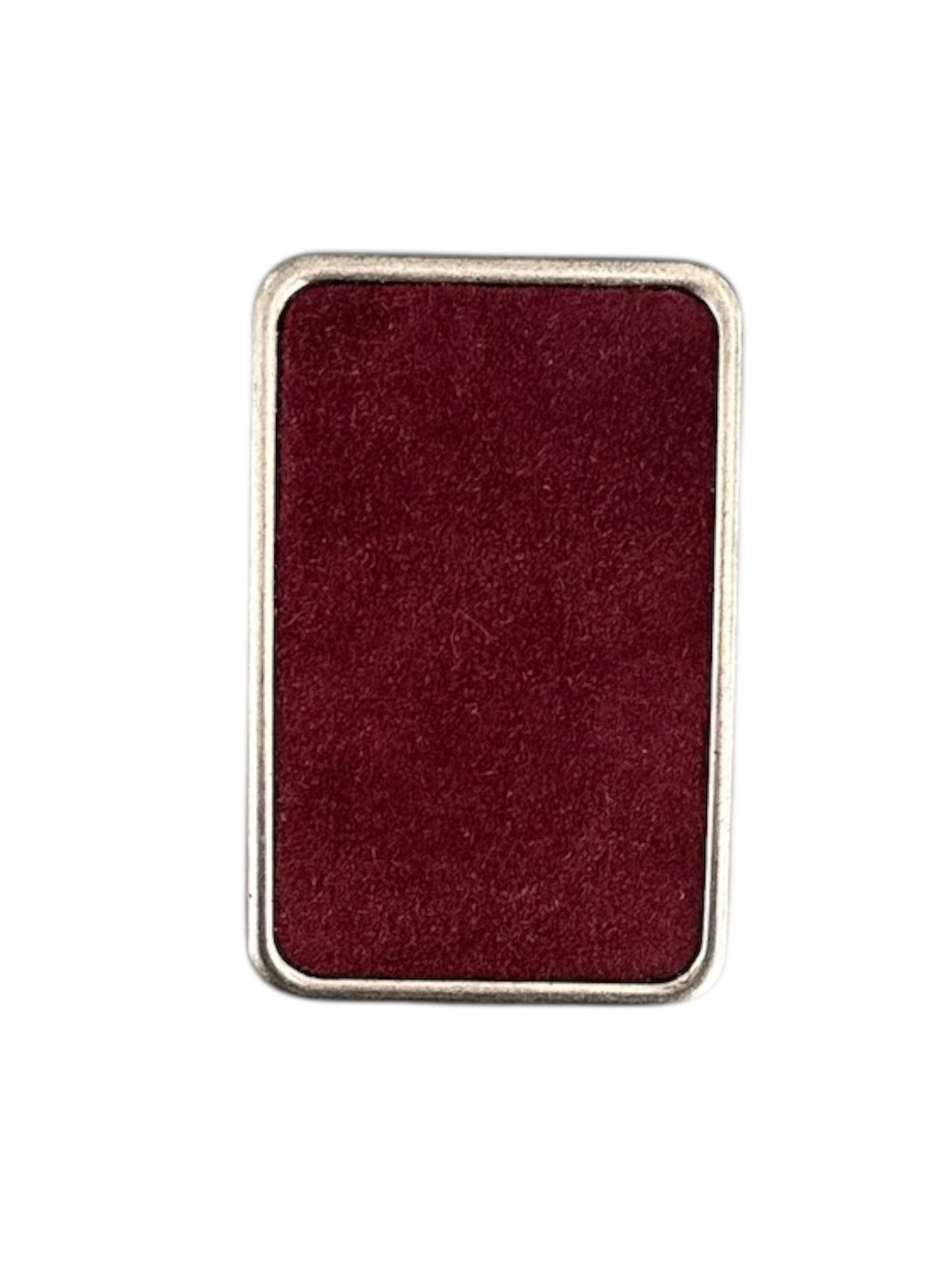 Burgundy Suede Rectangular Belt Buckle - Antique Silver or Antique Brass