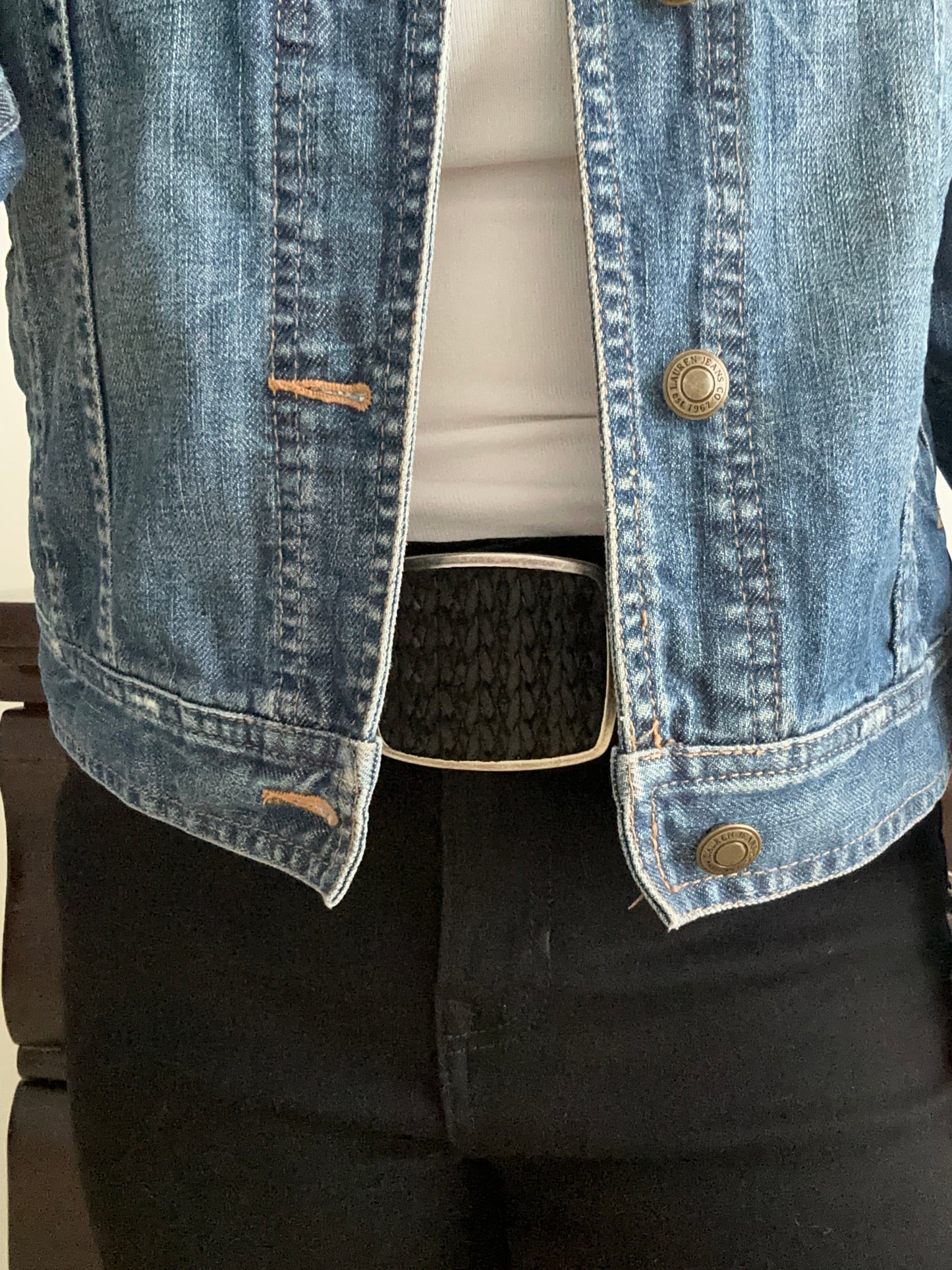 Rustic Braided Black Leather Belt Buckle