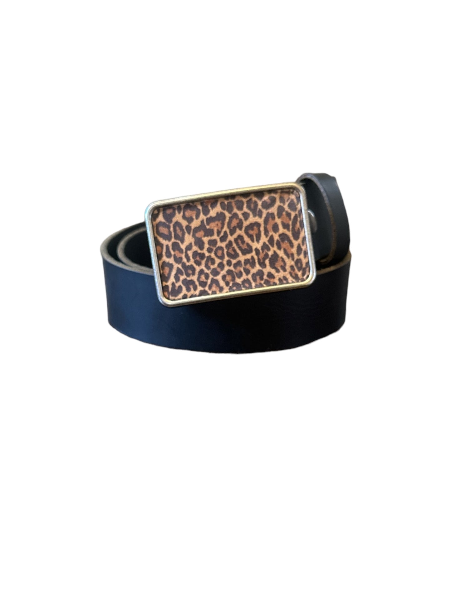 Cheetah Leather Belt Buckle