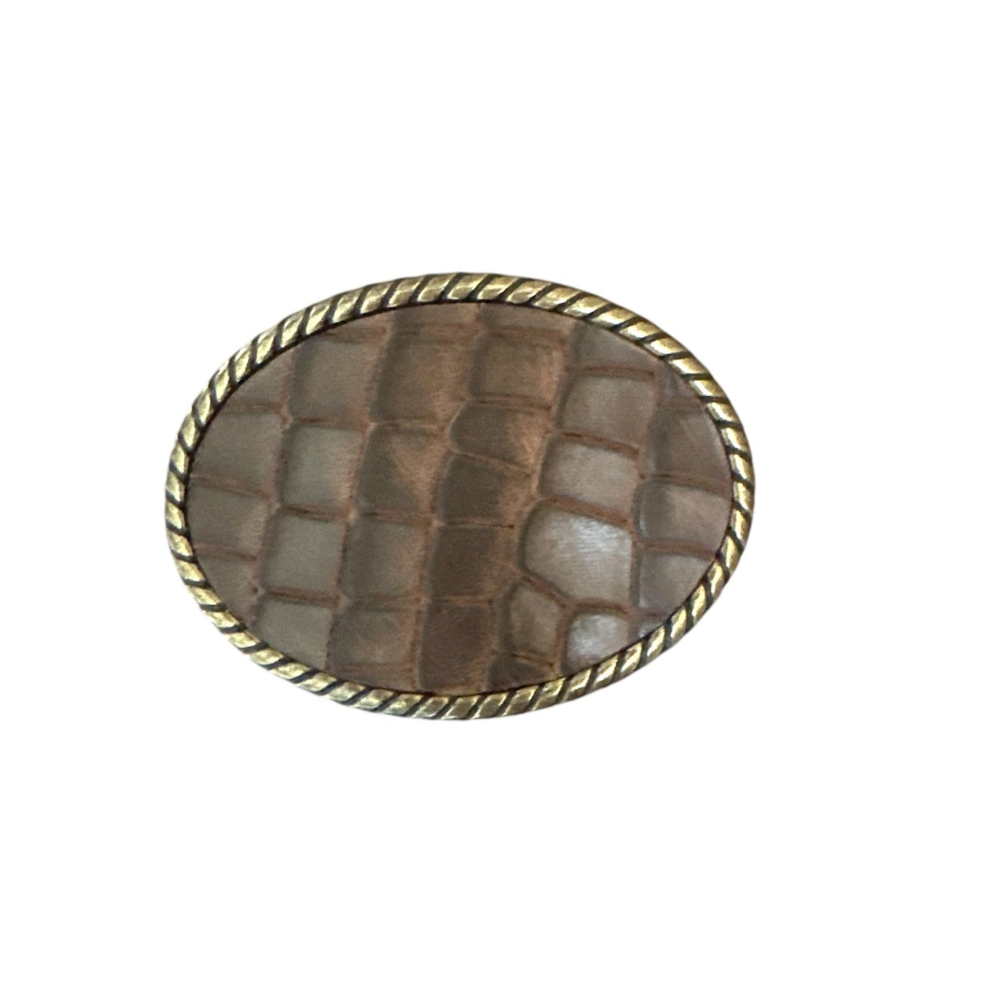 Brown Crocodile Leather Belt Buckle