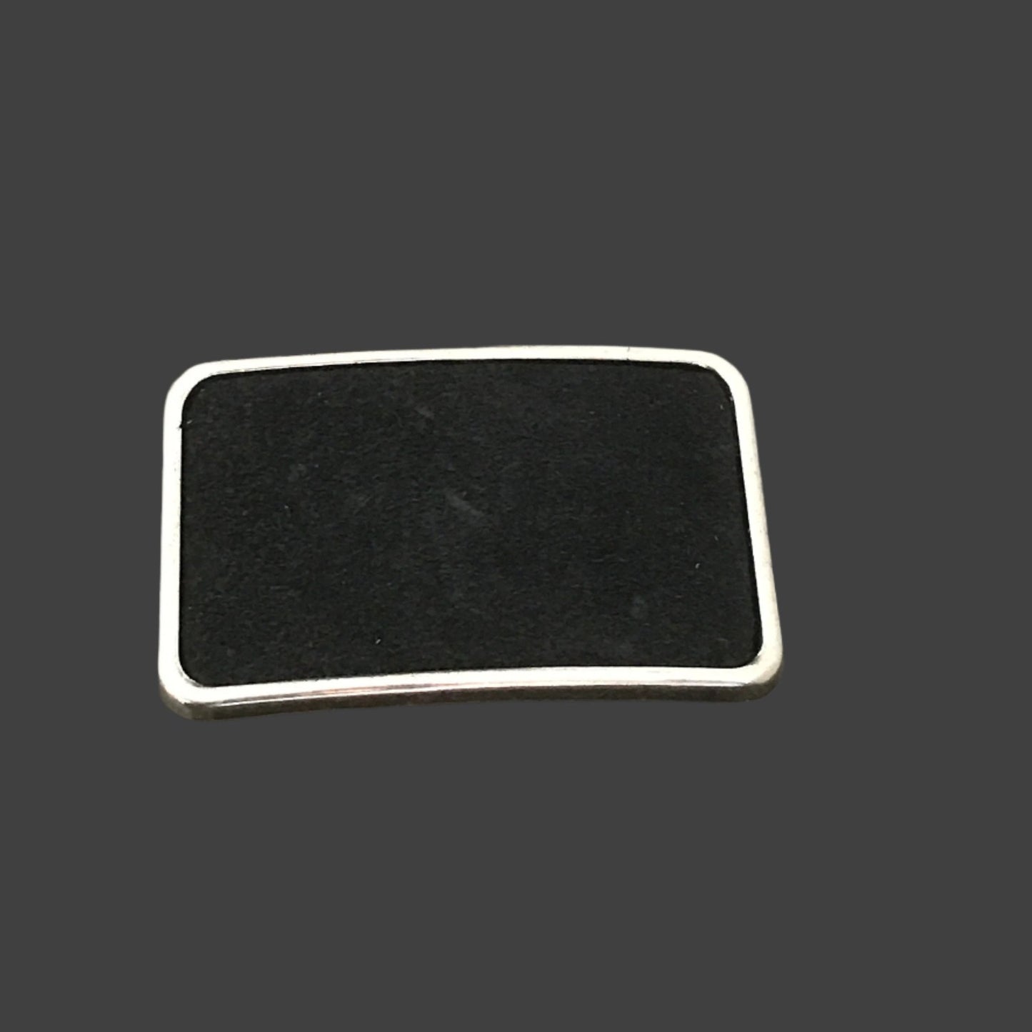 Classic Black Suede Rectangular Belt Buckle
