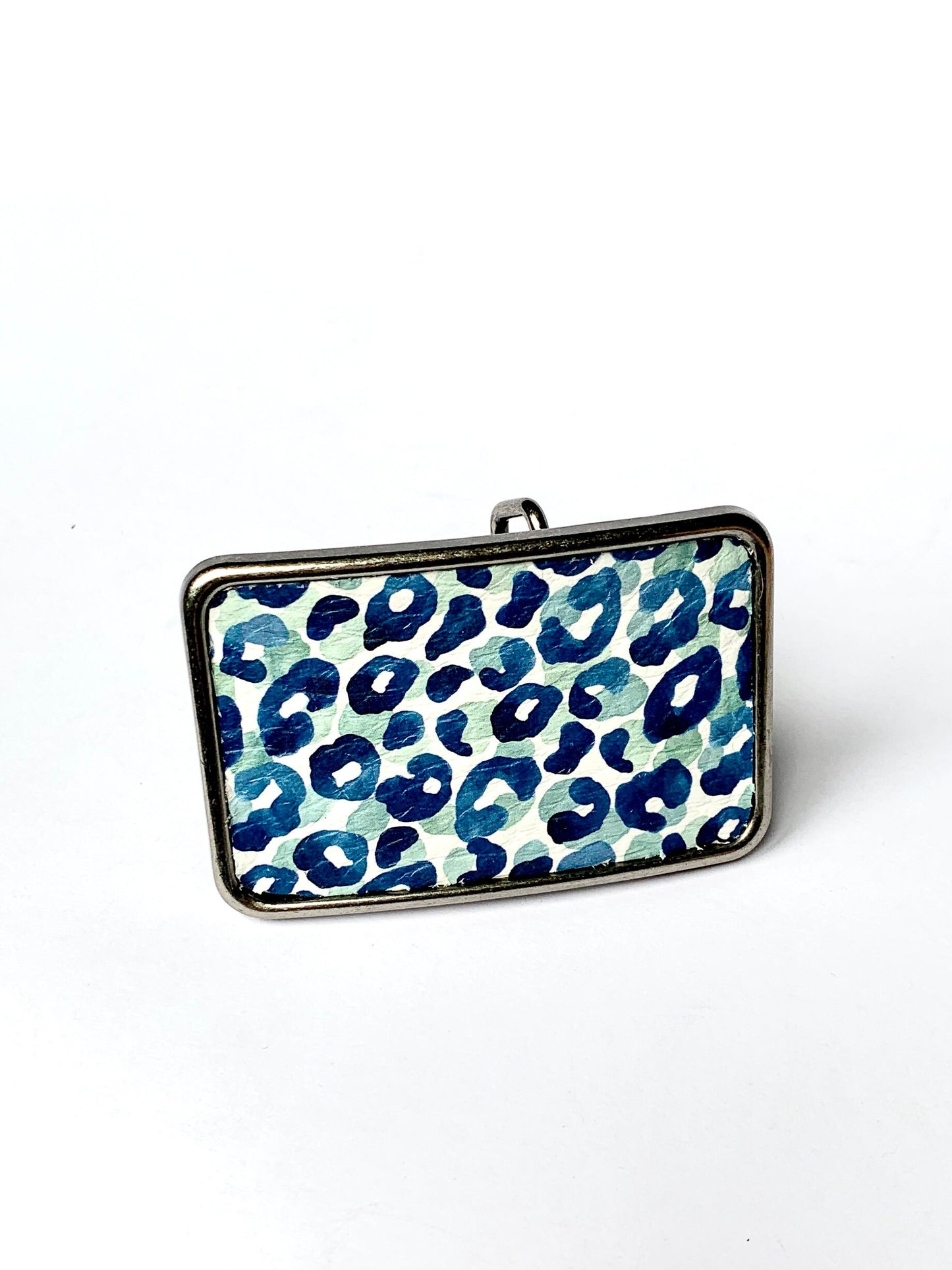 Cheetah Leather Buckle in Blue