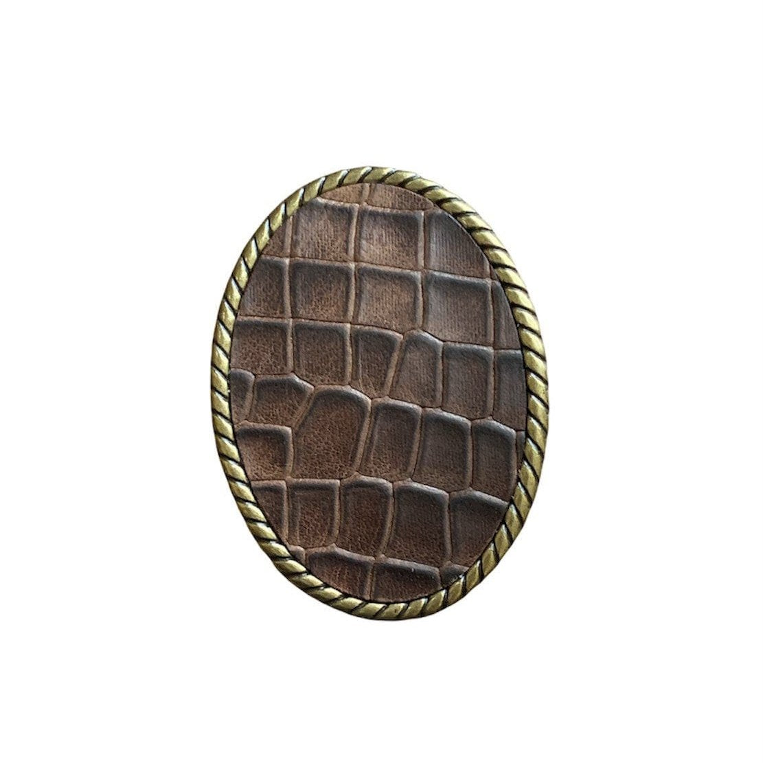 Brown Crocodile Leather Belt Buckle