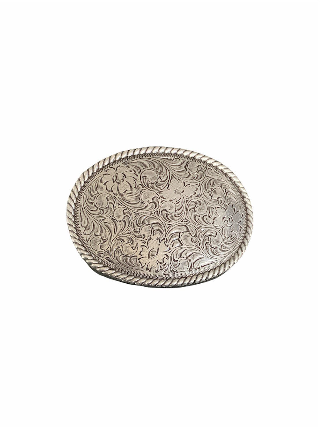 Engraved Rope Western Belt Buckle