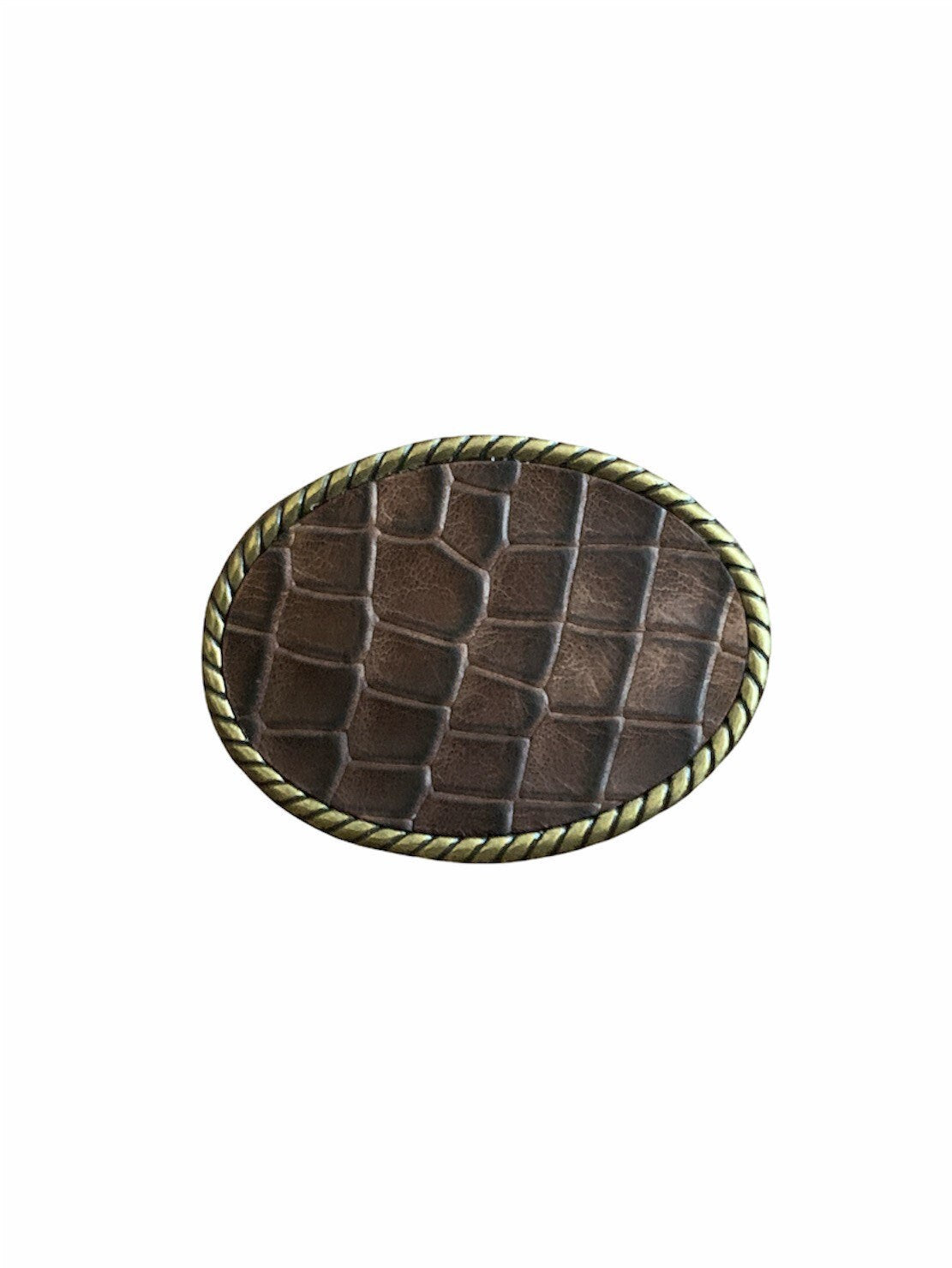 Brown Crocodile Leather Belt Buckle