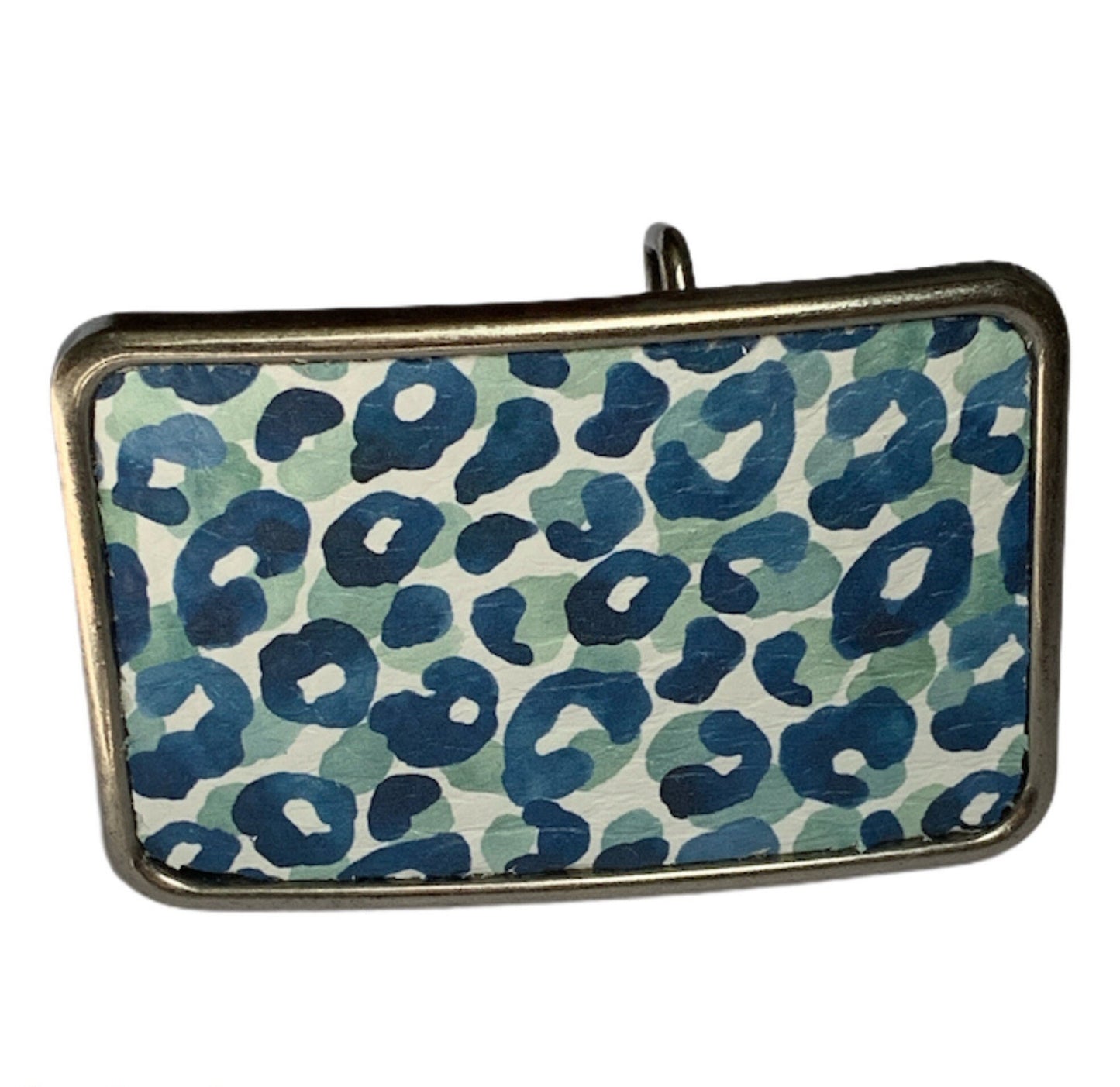 Cheetah Leather Buckle in Blue