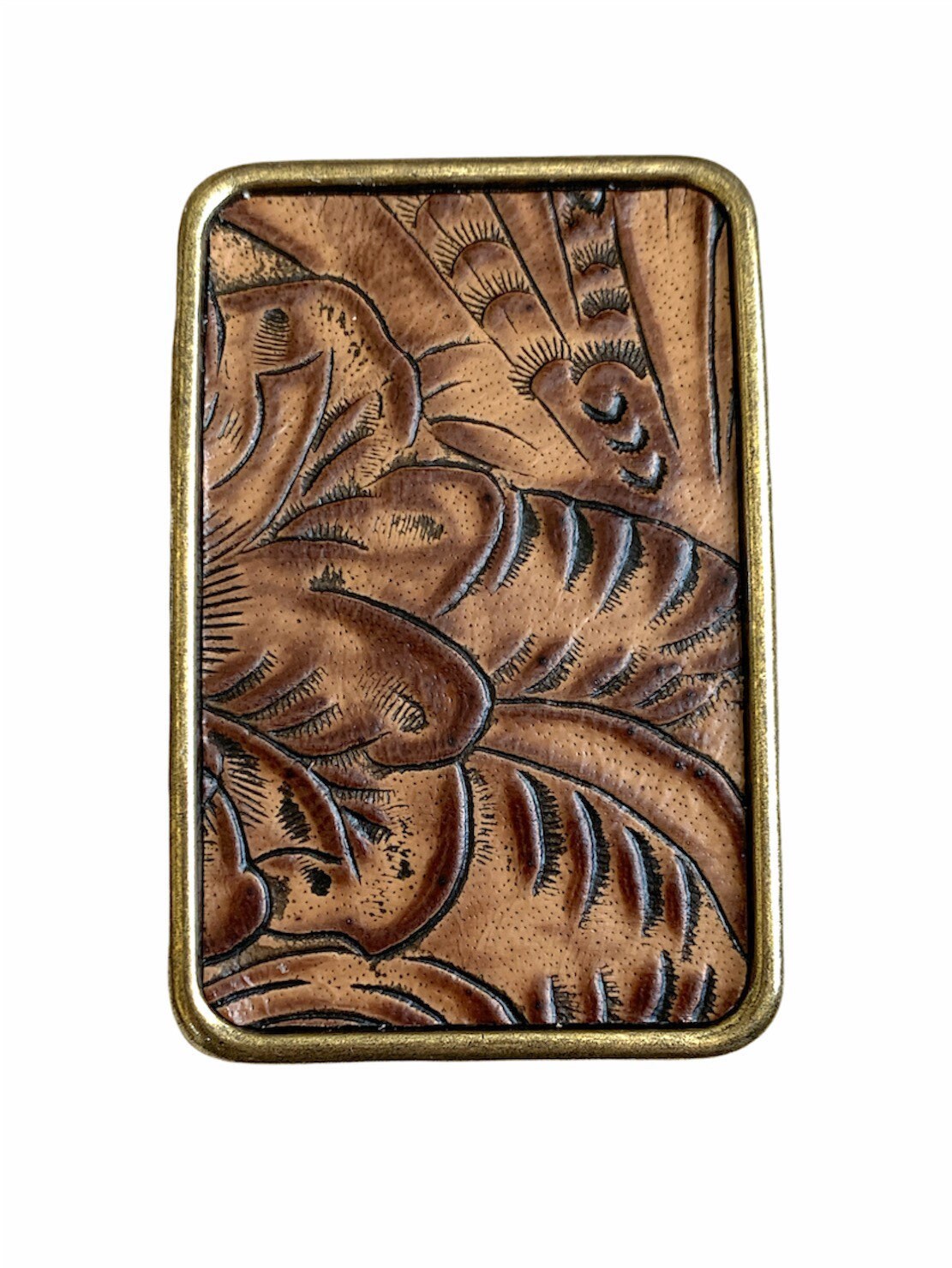 Brown Western Leather Belt Buckle