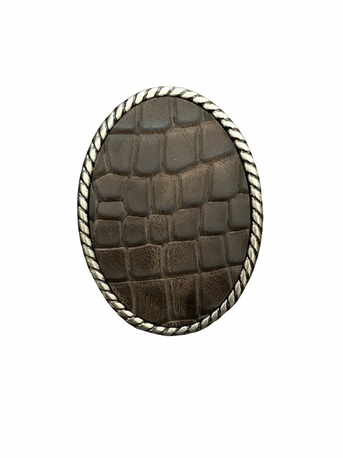 Brown Crocodile Leather Belt Buckle