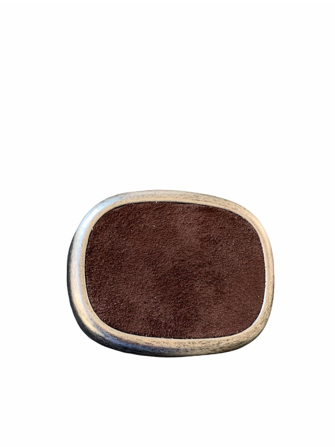 Espresso Brown Suede Oval Belt Buckle