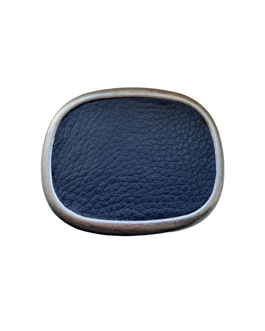Pebbled Leather Belt Buckle in Blue