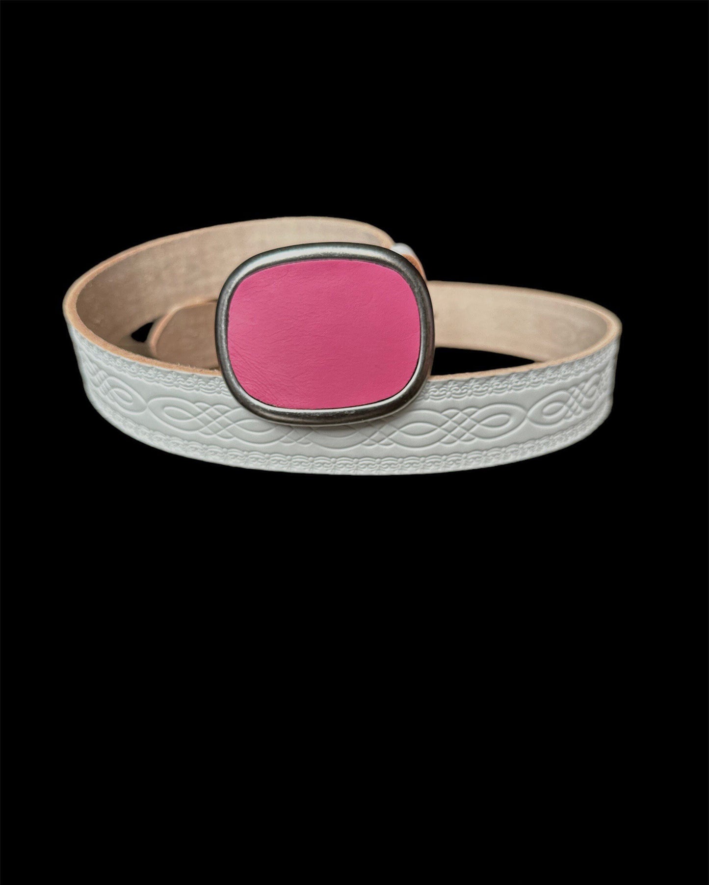 Pink Leather Belt Buckle For Interchangeable Belt