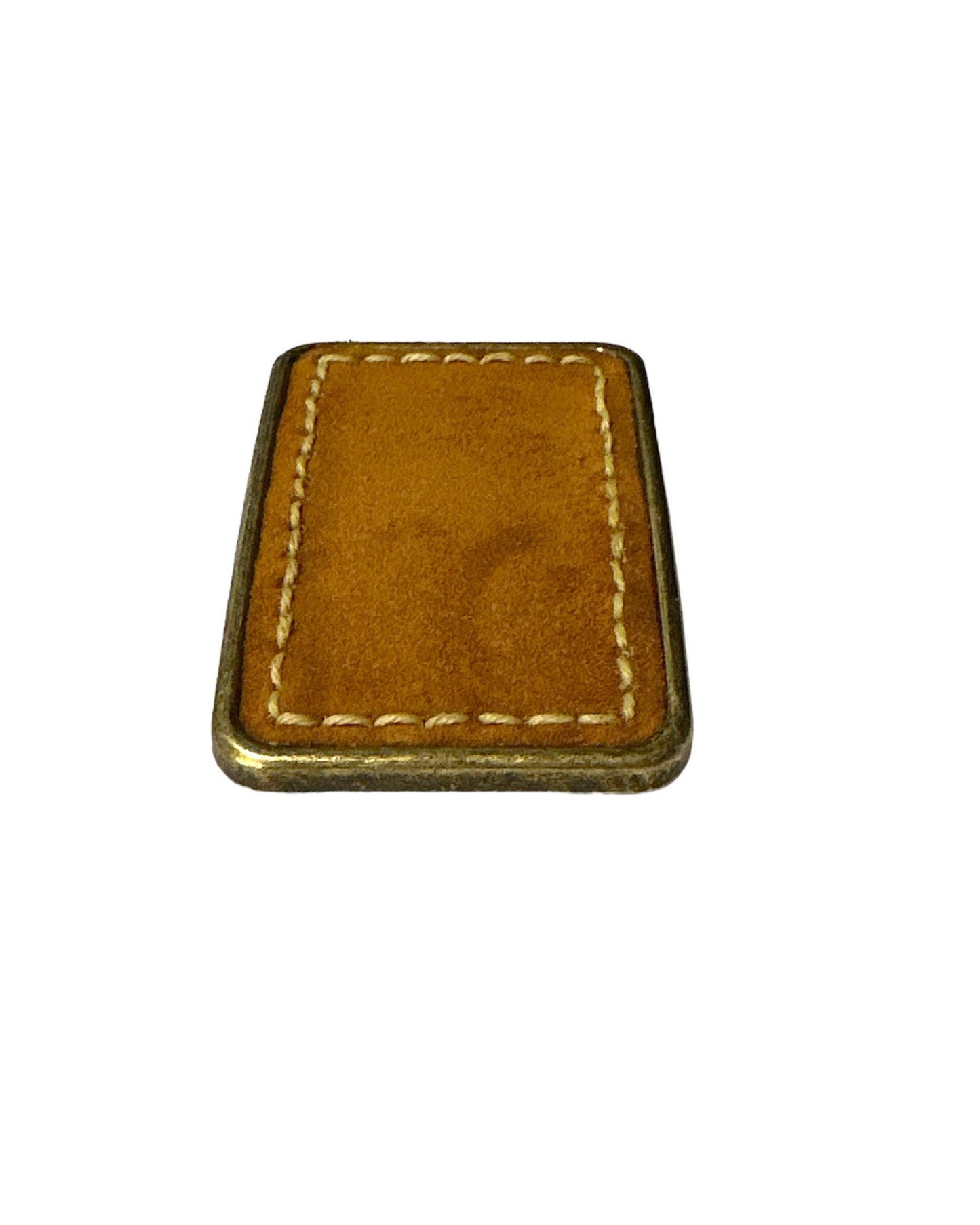 Stitched Brown Suede Belt Buckle