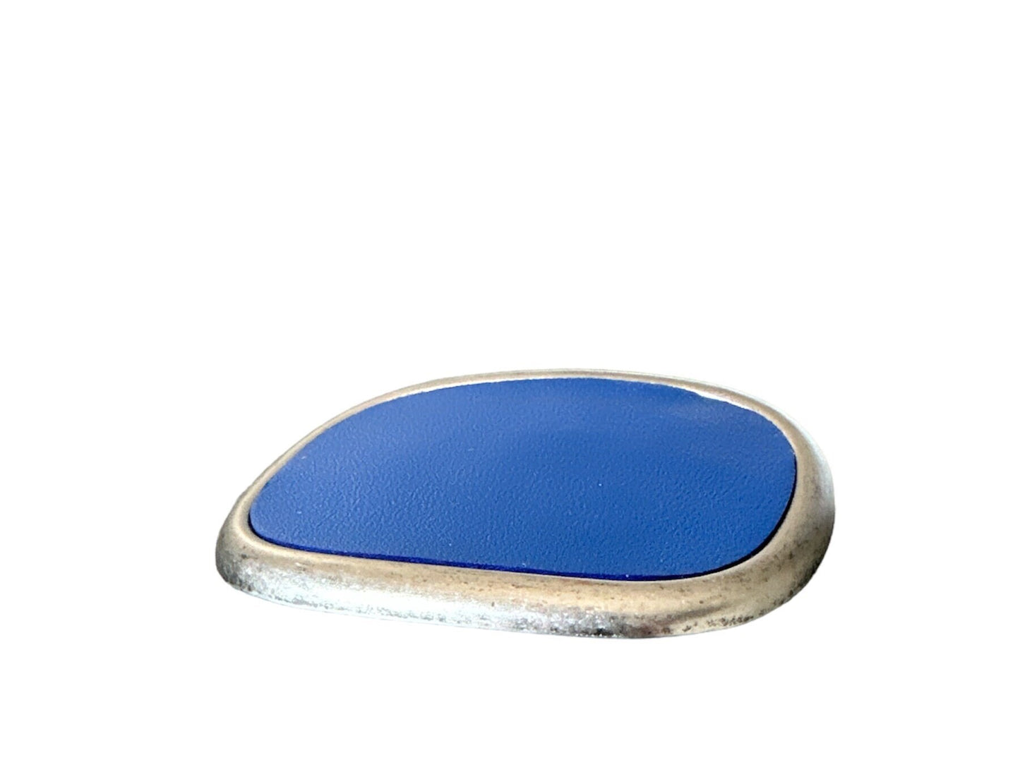 Royal Blue Leather Oval Belt Buckle