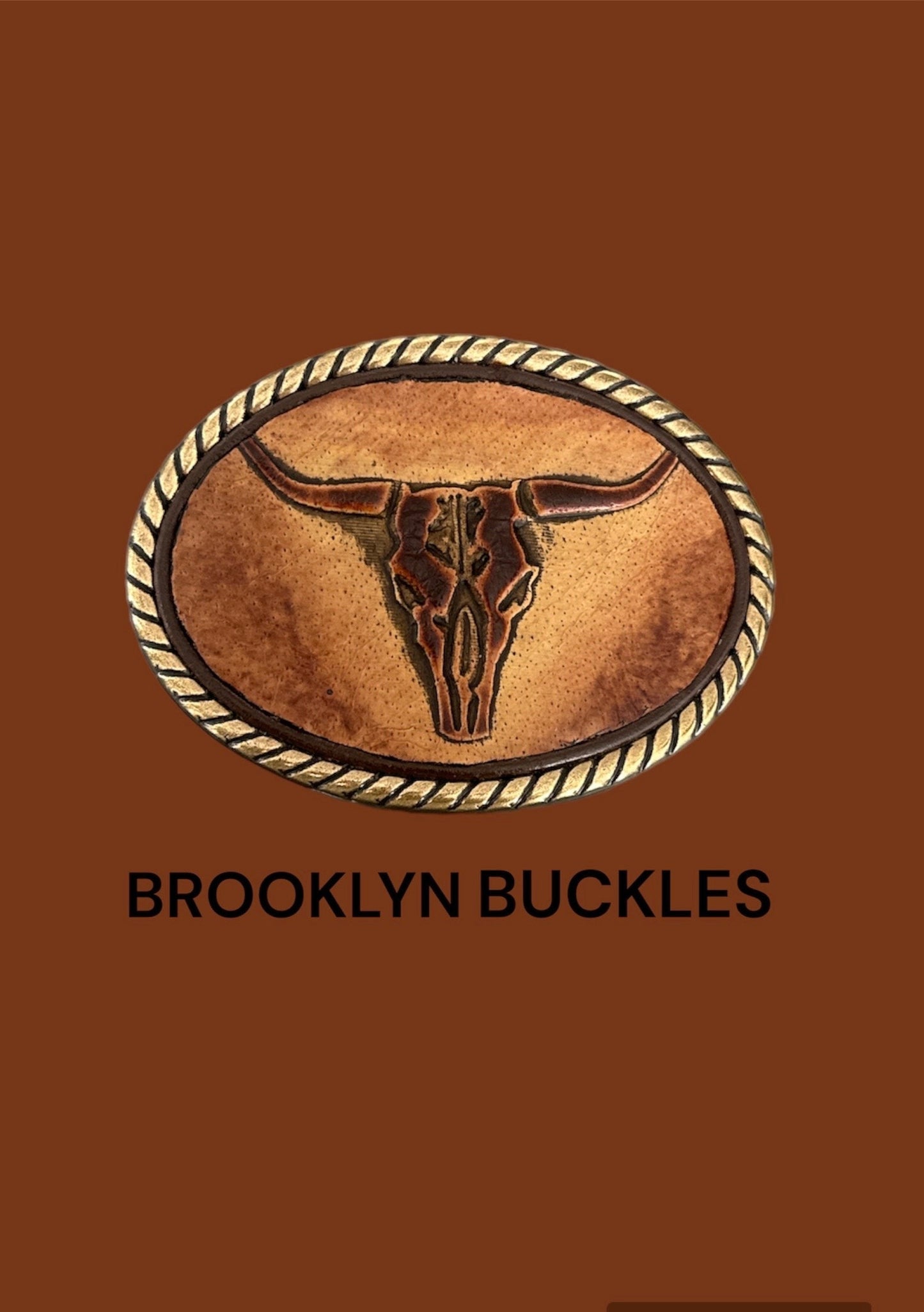 Longhorn Steer Brown Leather Belt Buckle For Women