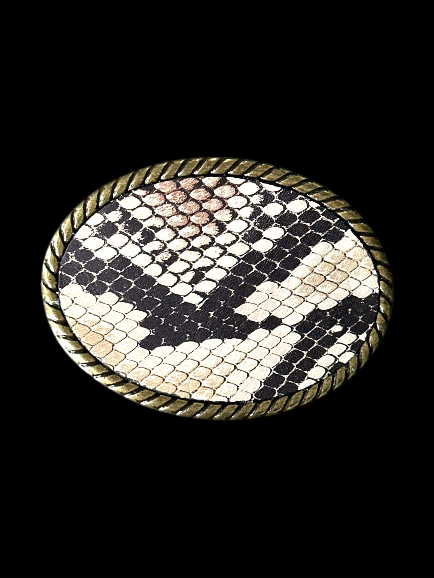 Python Printed Leather Rope Belt Buckle