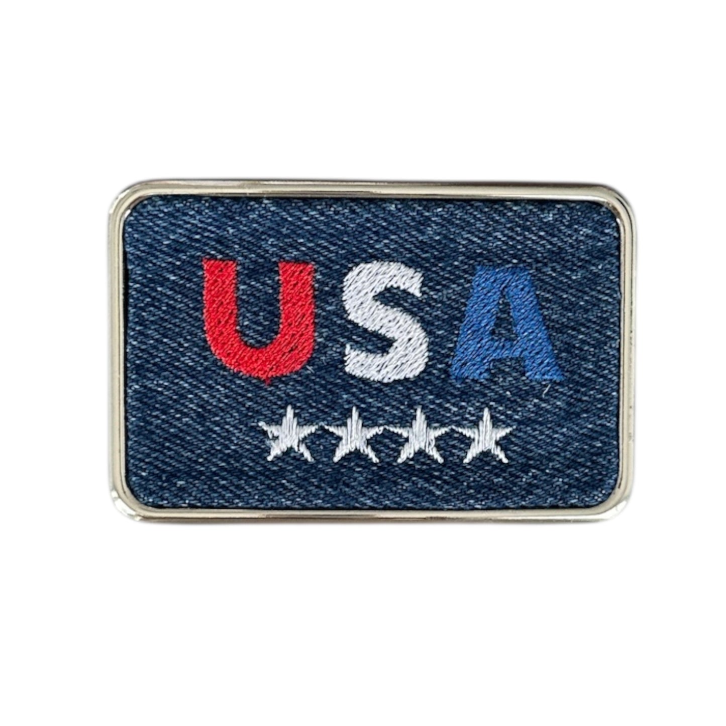 USA With Stars Belt Buckle