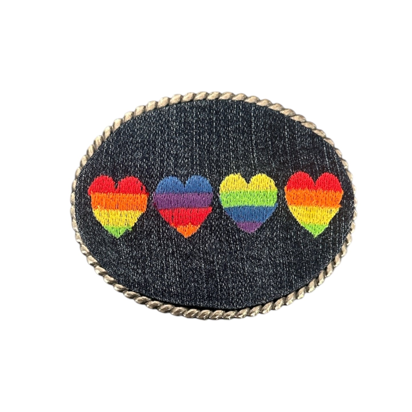 Embroidered Heart Belt Buckle