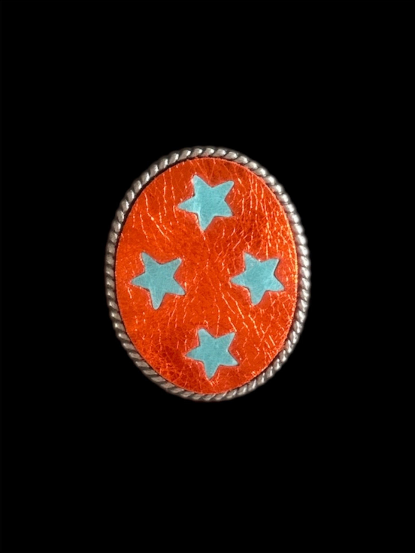 Stars Metallic Orange Concert Belt Buckle