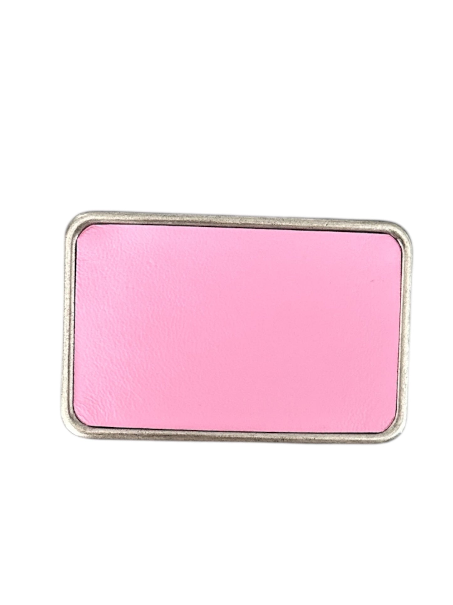 Pink Leather Rectangular Belt Buckle