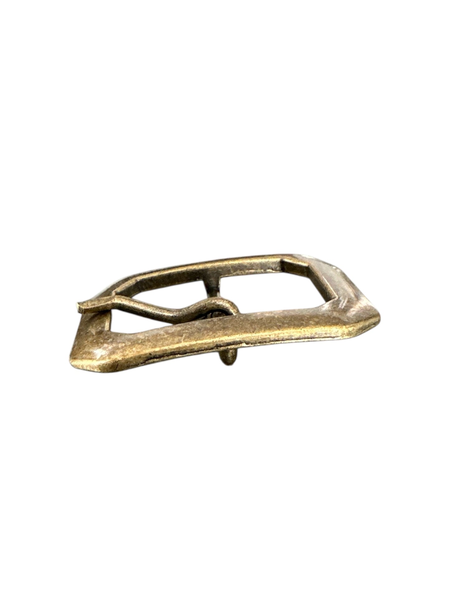 Rectangular Clip End Belt Buckle in Antique Brass Finish