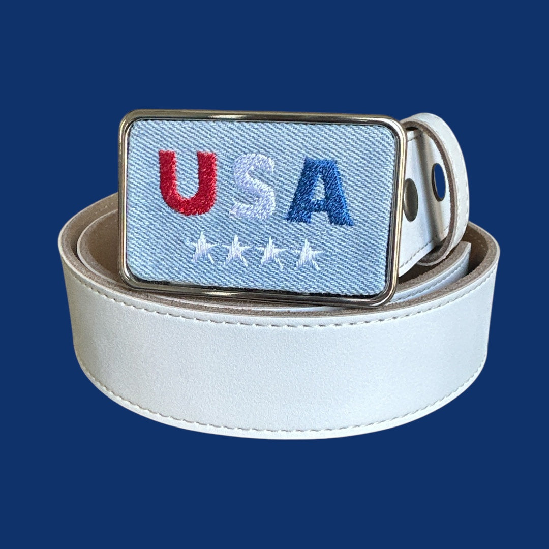 USA With Stars Belt Buckle