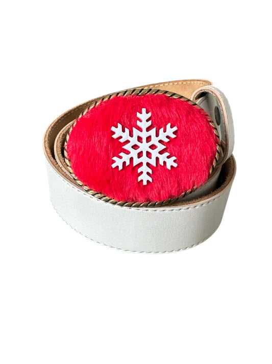 Snowflake Christmas Stocking Belt Buckle