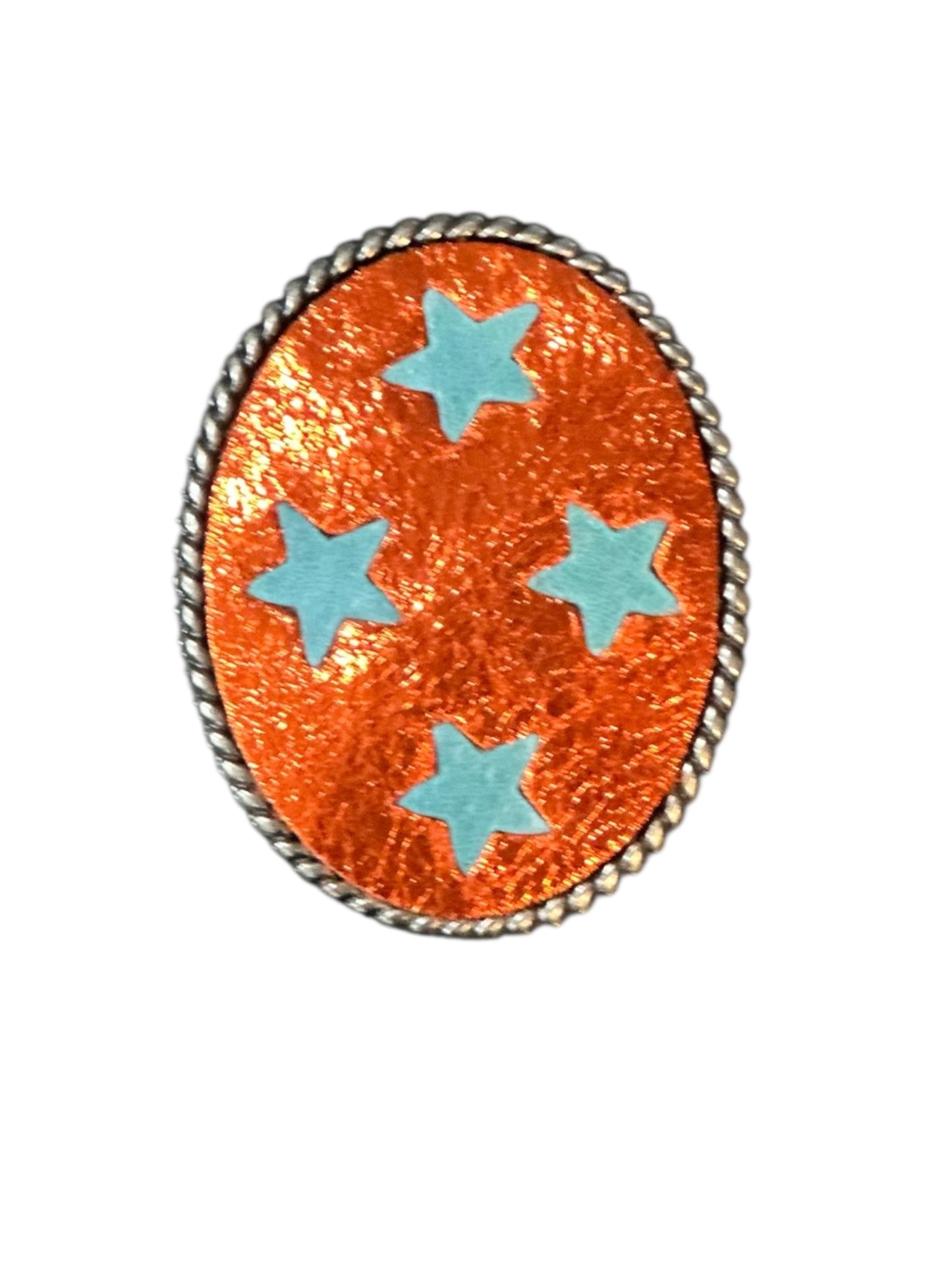 Stars Metallic Orange Concert Belt Buckle
