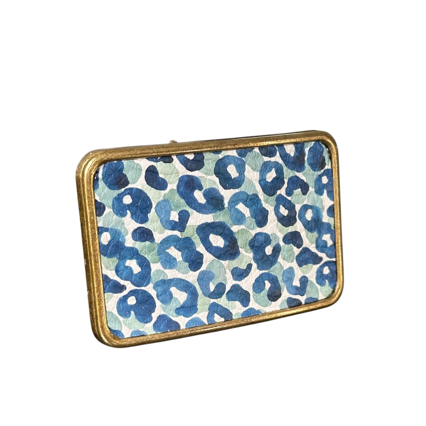 Cheetah Leather Buckle in Blue