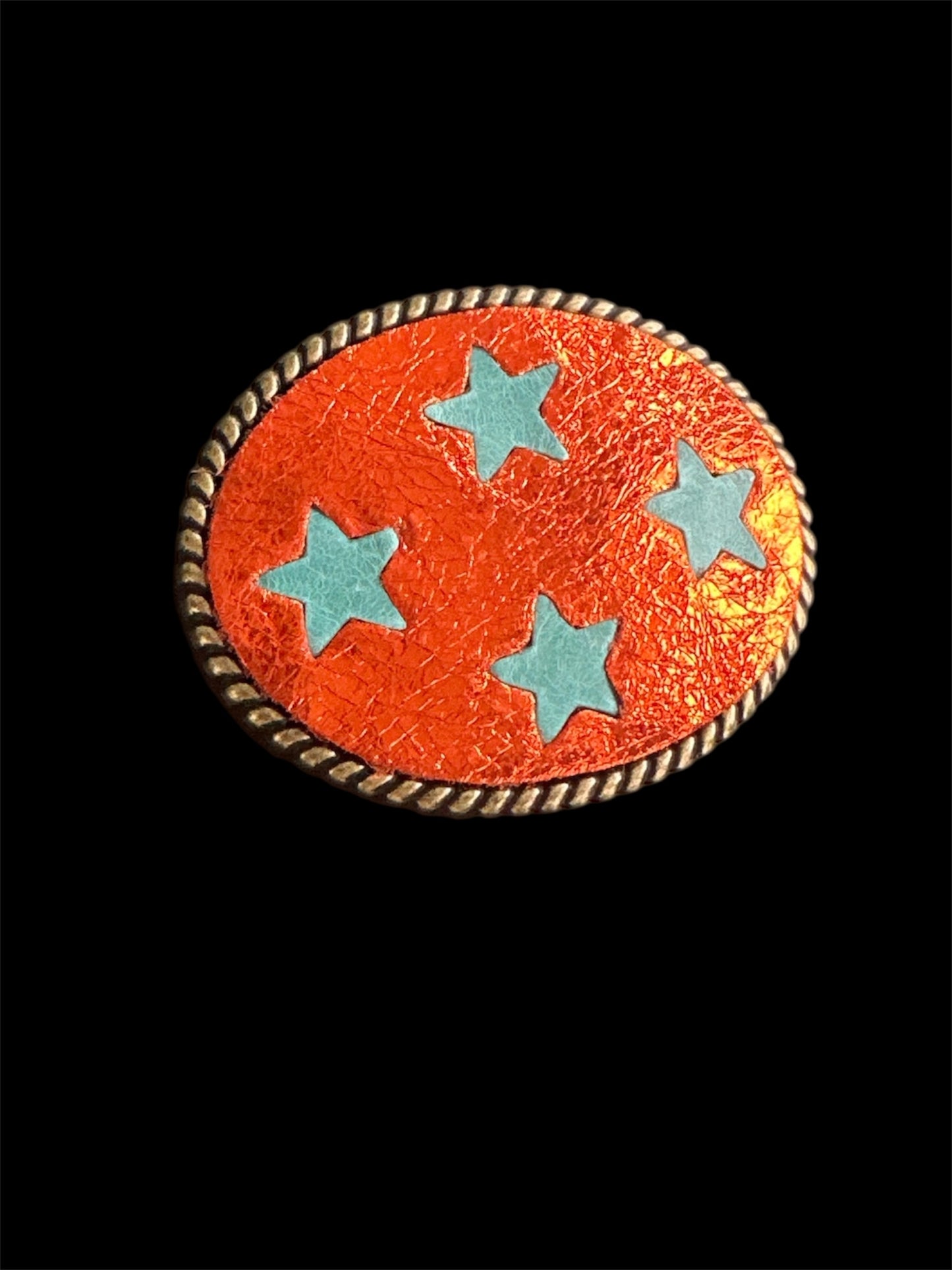 Stars Metallic Orange Concert Belt Buckle